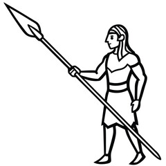 Fototapeta premium Hand Holding a Spear, Symbol of Ancient Warfare