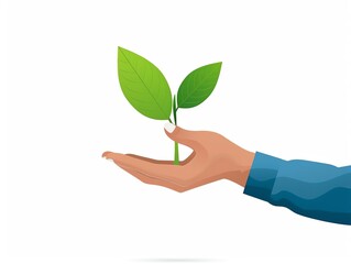 A hand passing eco information represents sustainability-driven referrals