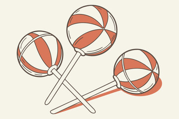  Lollipops, orange and white, spherical candy, plastic sticks, minimalist composition, soft shadows, clean background, high-key lighting, macro photography, simple elegance, nostalgic treats, vibrant 