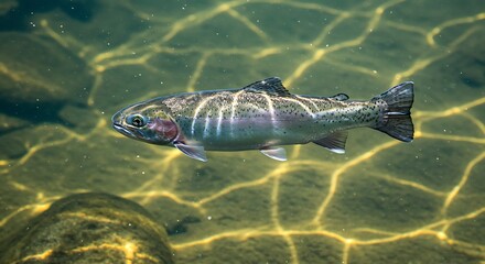 Rainbow Trout Underwater Photo Stunning River Fish Image