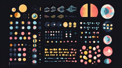 Evolutionary genetics flat design top view natural selection theme animation Split-complementary color scheme.