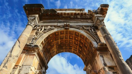 Obraz premium Majestic Archway Under a Brilliant Blue Sky