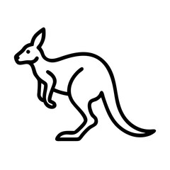 Fototapeta premium Kangaroo icon on a transparent background in a minimalistic style 