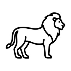 Icon of a lion standing proudly on a transparent background