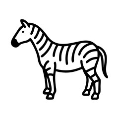 Obraz premium Icon of a zebra standing elegantly on a transparent background 