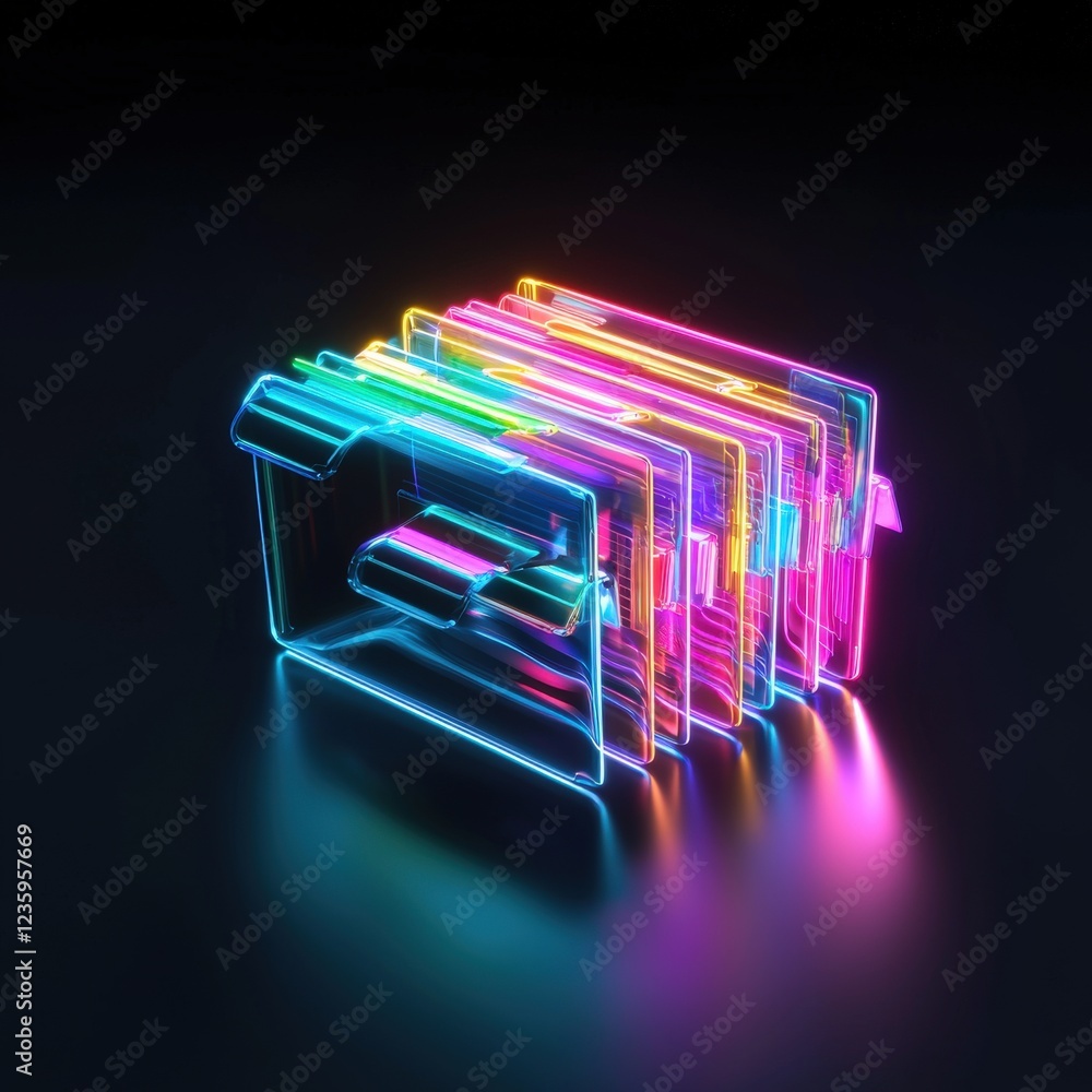 Poster digital folder glowing with files marked with regulatory approval