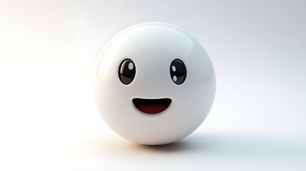 Happy Emoticon Sphere Graphic - Positive Emotion - 3D Render