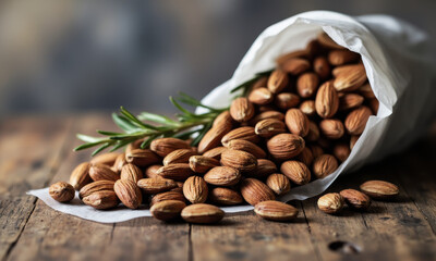 Obraz premium Savory Roasted Rosemary and Garlic Marcona Almonds