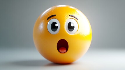 Fototapeta premium Surprised Emoji, 3D Render, Studio Shot, Digital Art, for use in social media