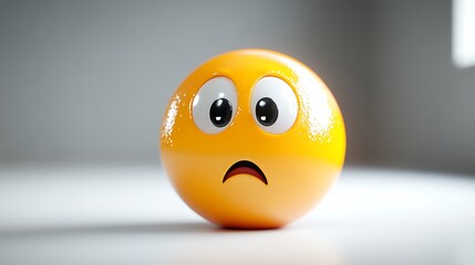 Fototapeta premium 3D Round Emoji, Questioning, Studio Setting, Graphic Element