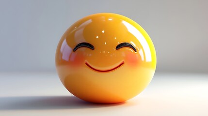 Fototapeta premium 3D Rendered Happy Emoji on Plain Background. Possible Use Digital Art, Design Elements