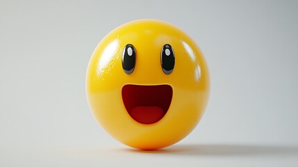 Fototapeta premium 3D rendered surprised emoji, bright yellow, expressive