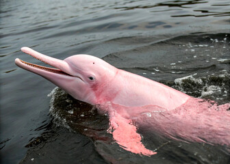 Amazon river dolphins naturally have a pink hue