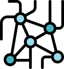 Naklejka premium Complex network of interconnected nodes visualizing machine learning algorithms and artificial intelligence concepts