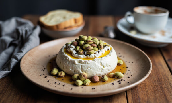 Whipped Feta with Honey, Pistachios, and Black Pepper