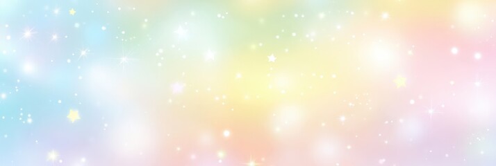 Fototapeta premium Soft Pastel Colored Background with Stars and Clouds Perfect for Dreamy Designs and Creative Projects in a Whimsical Style