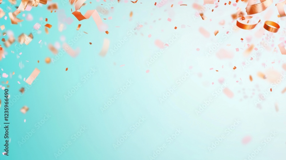 Poster gradient pastel backgrounds confetti copy space soft blue gradient background with falling confetti 