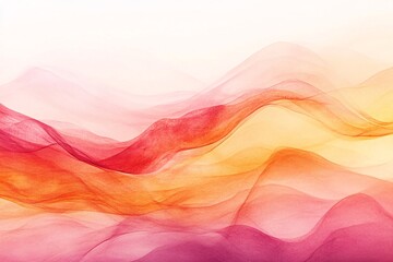 Obraz premium Abstract Watercolor Landscape of Red Orange and Pink Hues