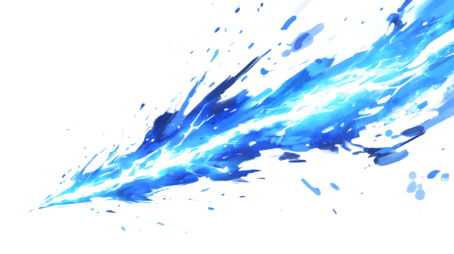 Electric blue lightning bolt explosion's on white & transparent a background. 