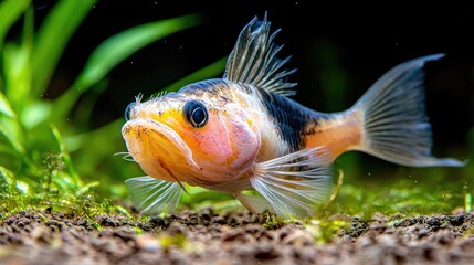 Aquarium fish swimming near plants