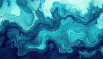 Obraz premium Abstract Teal Swirling Lines Art Design