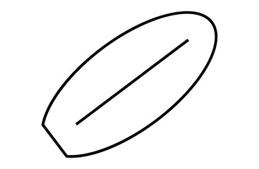 サーフボードのシンプルアイコンベクターイラスト