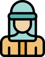 Portrait of a muslim woman showcasing her cultural identity by wearing a traditional hijab and clothing