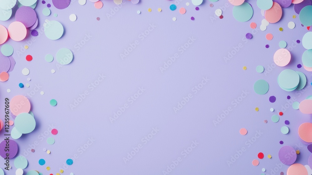 Poster gradient purple backgrounds confetti copy space light purple gradient background with colorful confe