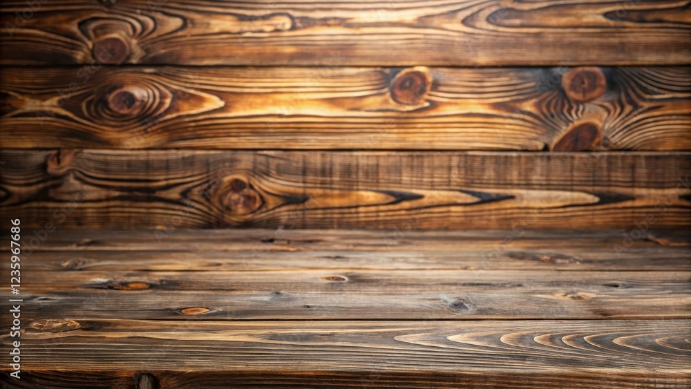 Aufkleber Rustic Wooden Background with a Foreground Planks Surface for Product Display