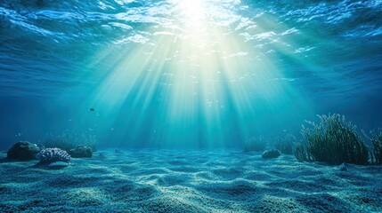 Fototapeta premium Sunlit Underwater Ocean Scene