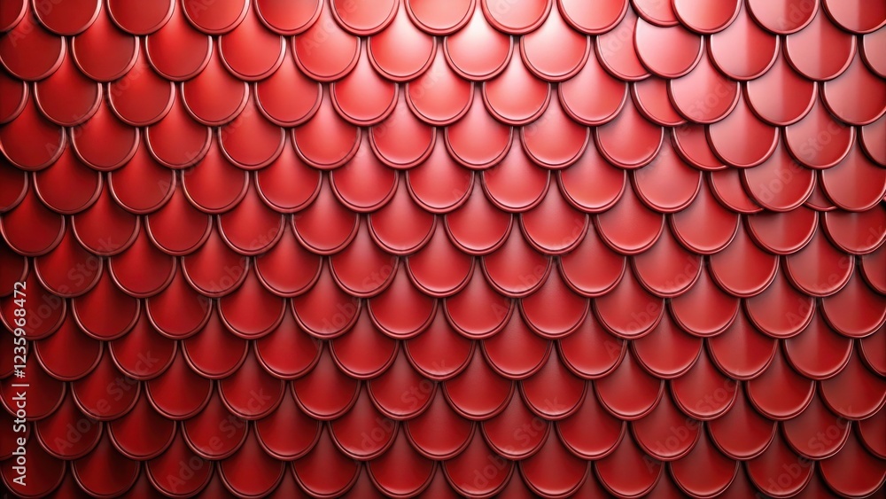 Poster A repeating pattern of overlapping red semi-circles resembling scales or roof tiles, creating a textured and visually appealing background.