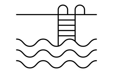 プールのシンプルアイコンベクターイラスト
