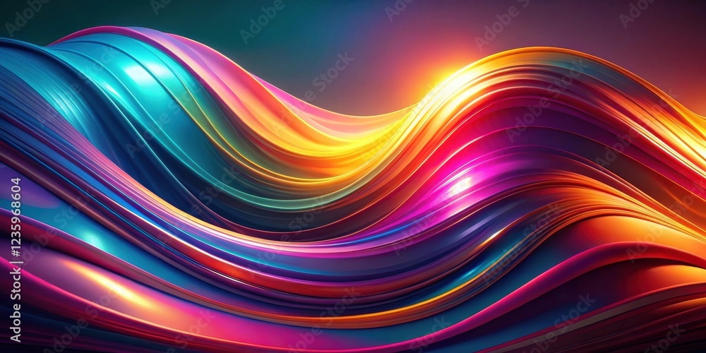 Poster abstract colorful swirling lines of vibrant hues, a symphony of color and movement