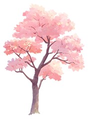 Fototapeta premium Beautiful cherry blossom tree illustration. Generative AI