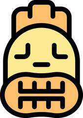 Cartoon peanut character sleeping peacefully with eyes closed and mouth shut, conveying a sense of tranquility and rest