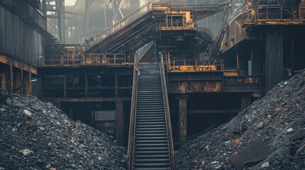 A recycled steel manufacturing plant producing materials for eco-friendly construction.