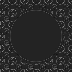 clock icon frame. doodle clock icon circle frame. hand drawn clock icon frame background. clock icon background