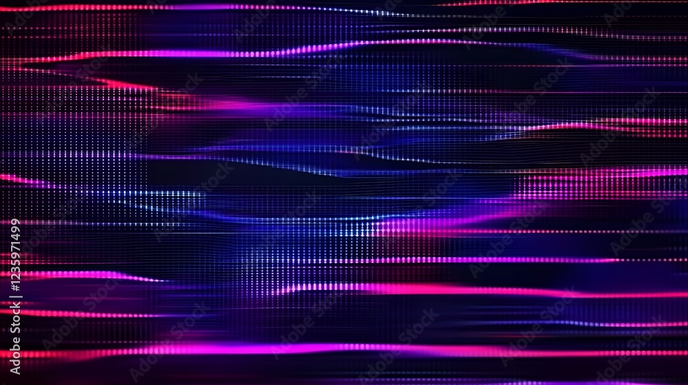 Poster Abstract vibrant digital display, horizontal lines, colorful display. Possible use Background, digital art