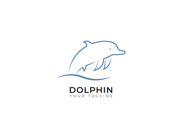 River dolphin silhouette logo, dolphin flat logo design, dolphin simple logo
