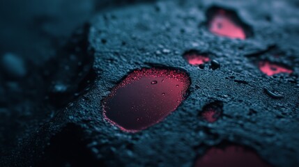 Highdefinition macro photo of biodegradable plastic under UV light