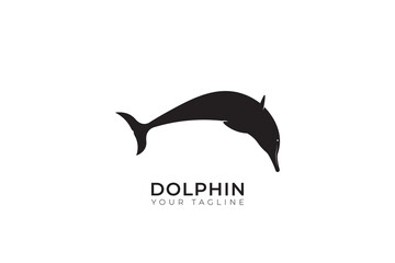 River dolphin silhouette logo, dolphin flat logo design, dolphin simple logo © Kholil
