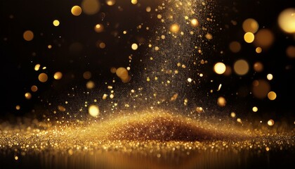 shimmering gold metal particles background