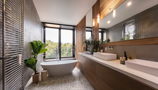 modern home bathroom interior, AI generated