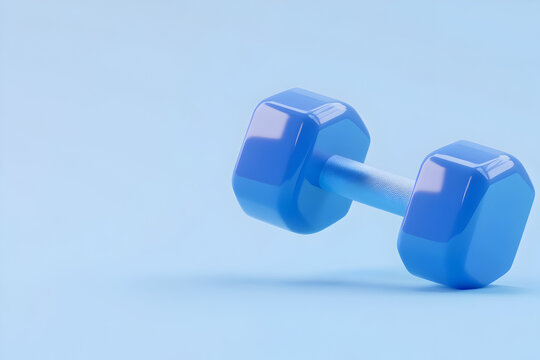 Ícono estilizado de mancuerna en 3D para entrenamiento de fuerza, objetivos personales de fitness y motivación muscular