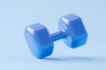 Obraz premium Concepto moderno de fitness con una mancuerna azul brillante representando salud, ejercicio y estilo de vida activo