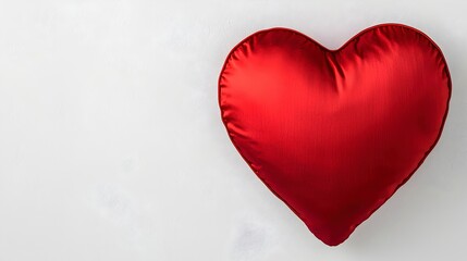 Red Heart Pillow on Soft Background for Valentine's Day Decoration