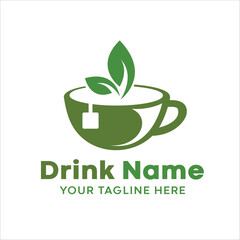 warm green tea logo vector, just change the name, suitable for background logos, etc