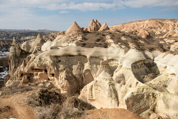 Rock formations of the Red Valley (Valley of Roses), Cappadocia, Turkey 