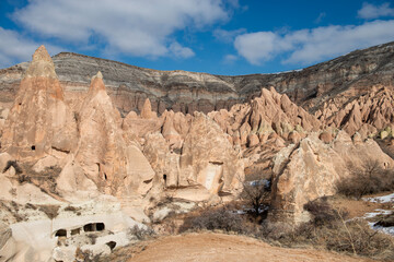 Rock formations of the Red Valley (Valley of Roses), Cappadocia, Turkey 