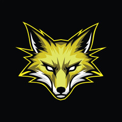 simple fox esport logo vector that can be changed color